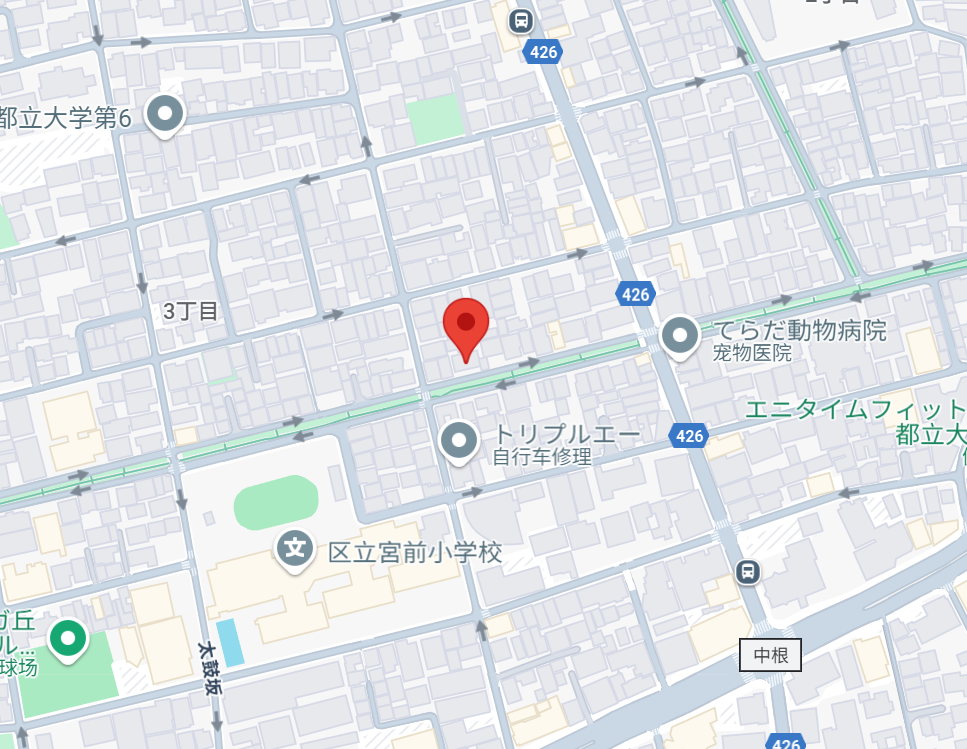 東京都目黒区八雲3丁目8番10号の地図